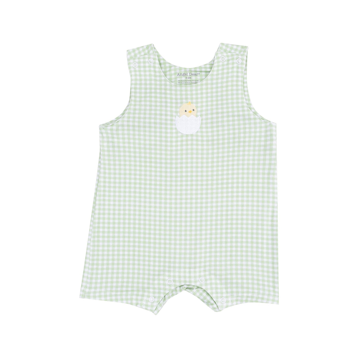 Angel Dear Angel Dear Mini Gingham Green Easter Sleeveless Shortie Romper with Applique - Little Miss Muffin Children & Home