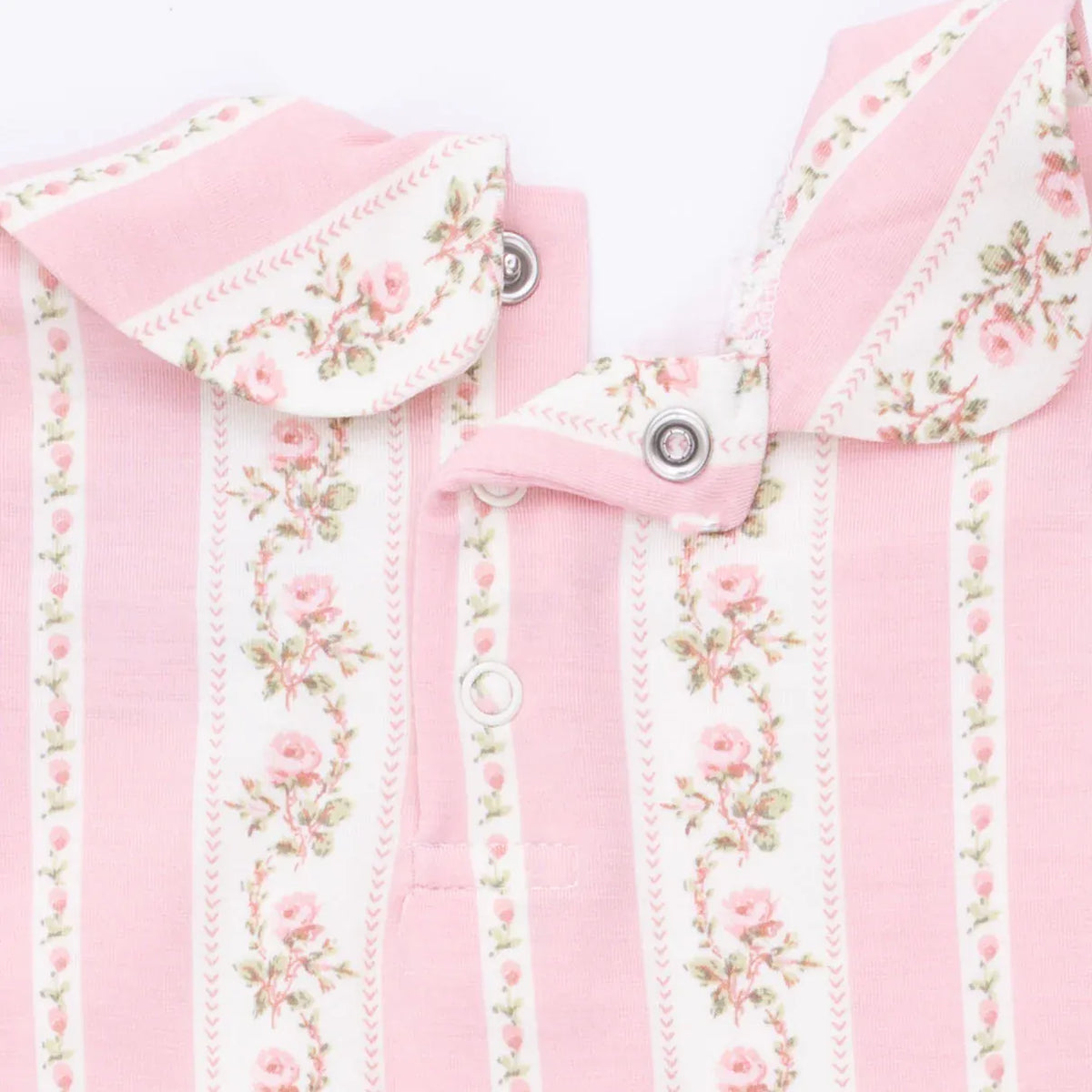 Antoinette Stripe Smocked Peter Pan Snap Footie