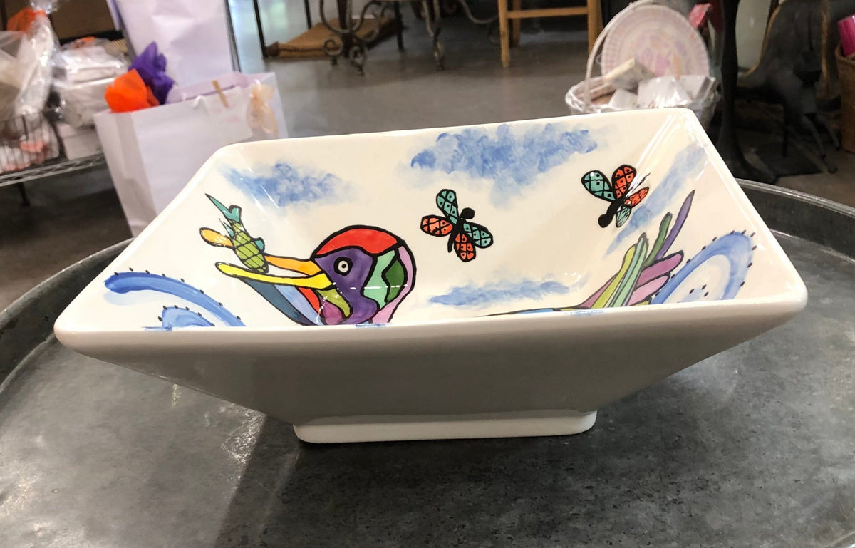 Jan Salzer Art Pelican Large Square Bowl - Little Miss Muffin Children & Home