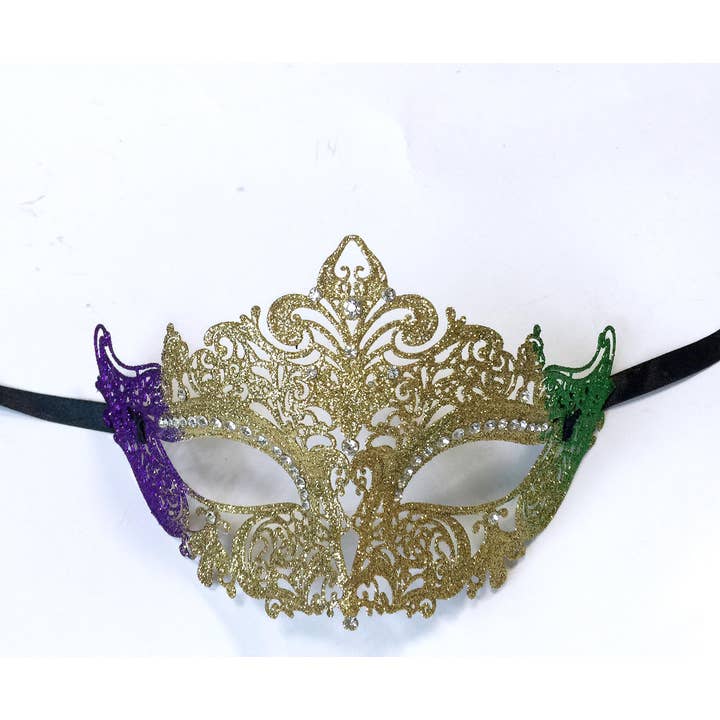 Whimsical Metal Laser Cut Fleur de Lis Mask