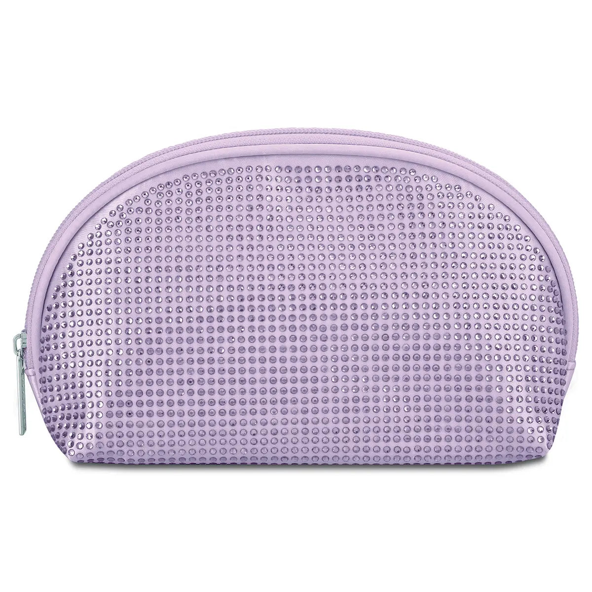 Lavender Rhinestone Oval Cosmetic Bag