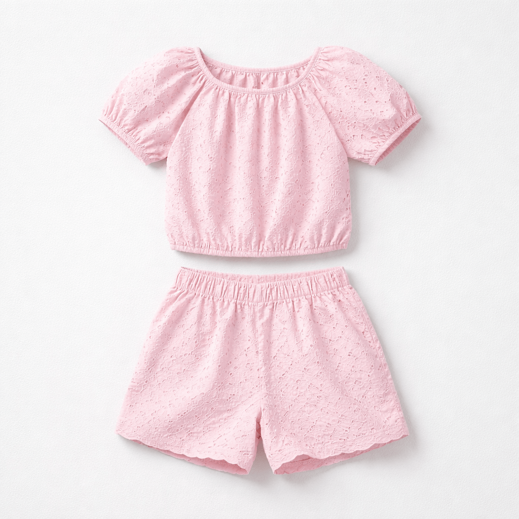 Pink Eyelet Grace Set