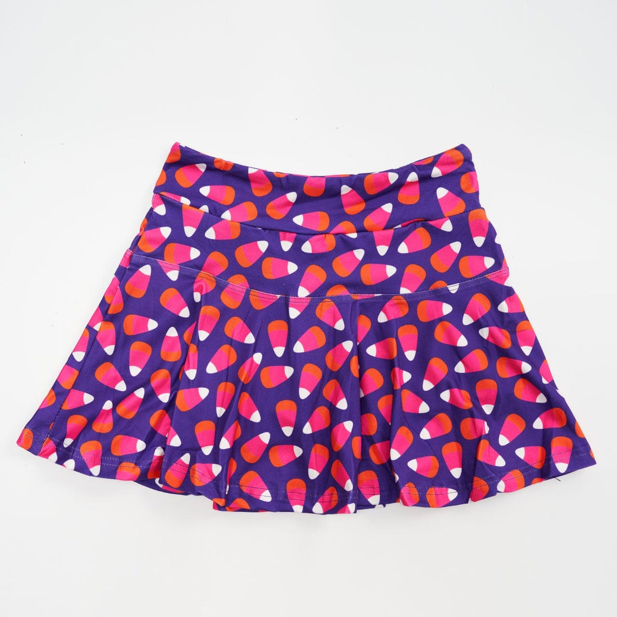 Pink candy corn print Sophia skort for girls
