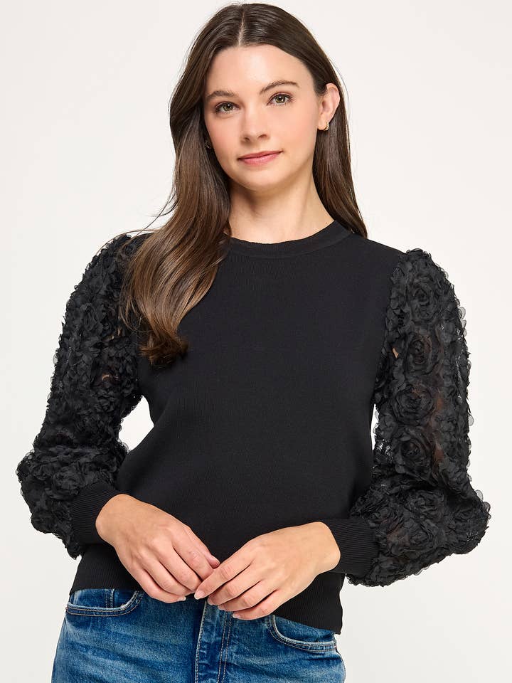 Ellison Mock Neck Ruffled Long Sleeve Lace Top - Little Miss Muffin Children & Home