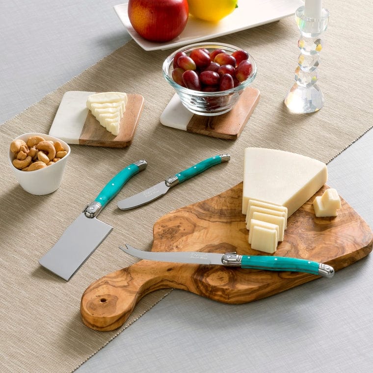 teal blue knife set 3 piece