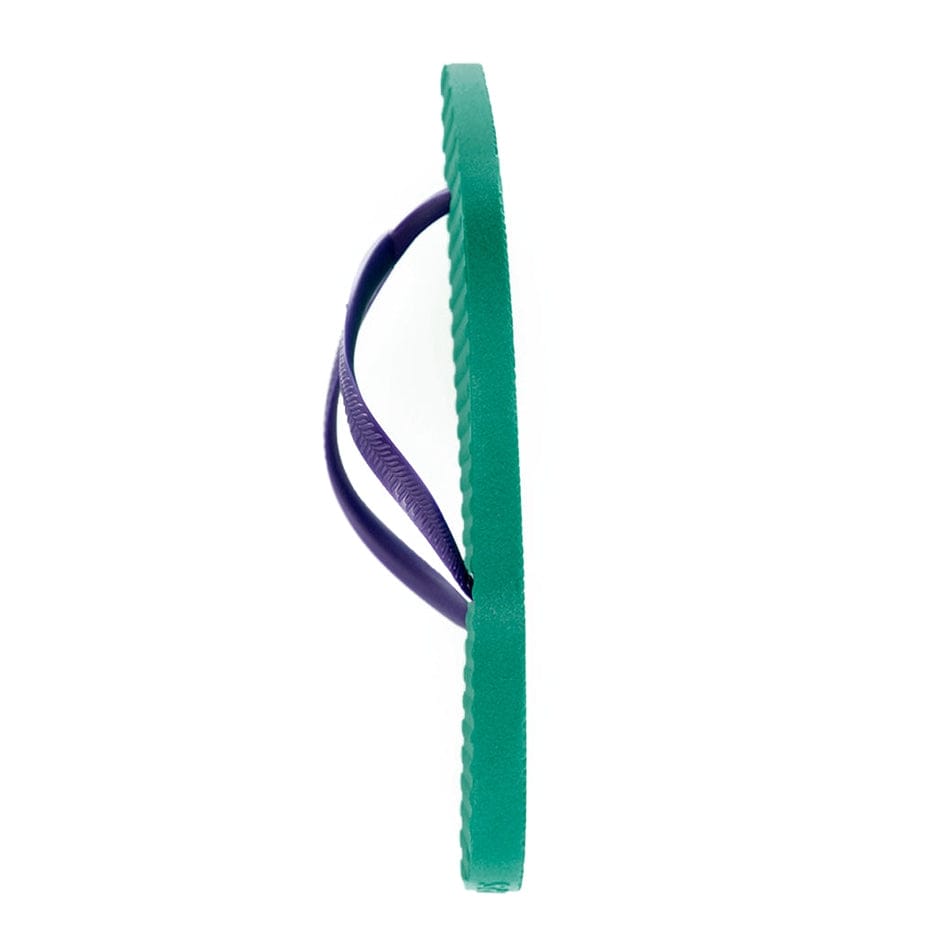 Green Flip Flops Green Flip Flops Women's Sustainable Flip Flops Emerald with Purple Straps - Little Miss Muffin Children & Home