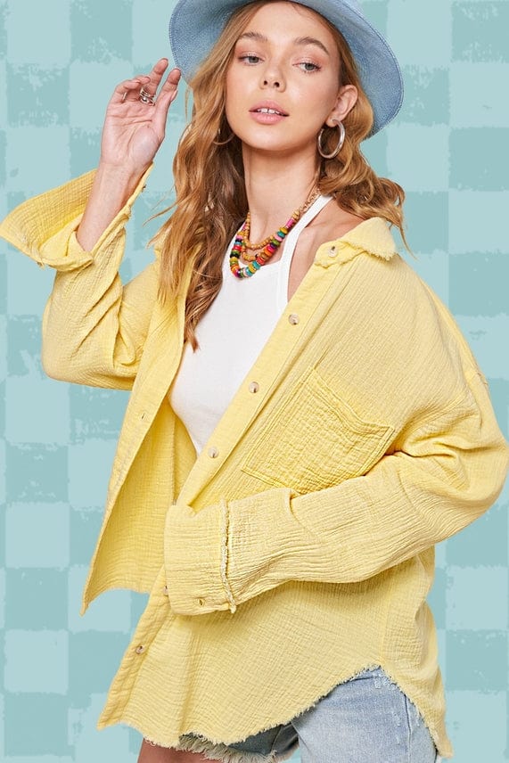 La Miel La Miel Button Down Gauze Shirt - Little Miss Muffin Children & Home