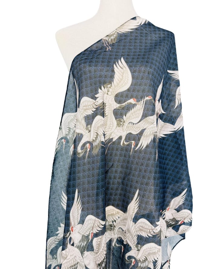 JC Sunny Fashion JC Sunny Navy-White Crane Scarf - Little Miss Muffin Children & Home