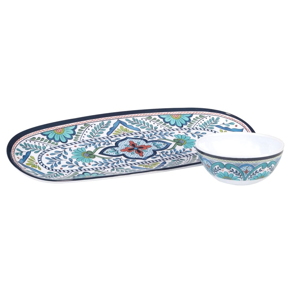Certified International Certified International Talavera Melamine Gift Oval Tray 15in x 6in Dip Bow - Little Miss Muffin Children & Home