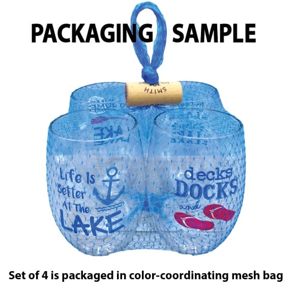 Wine-Oh! Set Sail Unbreakable Stemless Tritan Plastic Wine Glasses, Set of 4 - Little Miss Muffin Children & Home