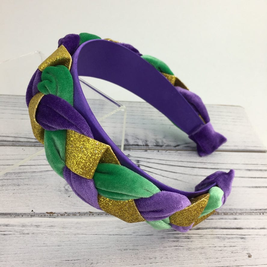 SongLily SongLily Mardi Gras Velvet Braided Headband - Little Miss Muffin Children & Home