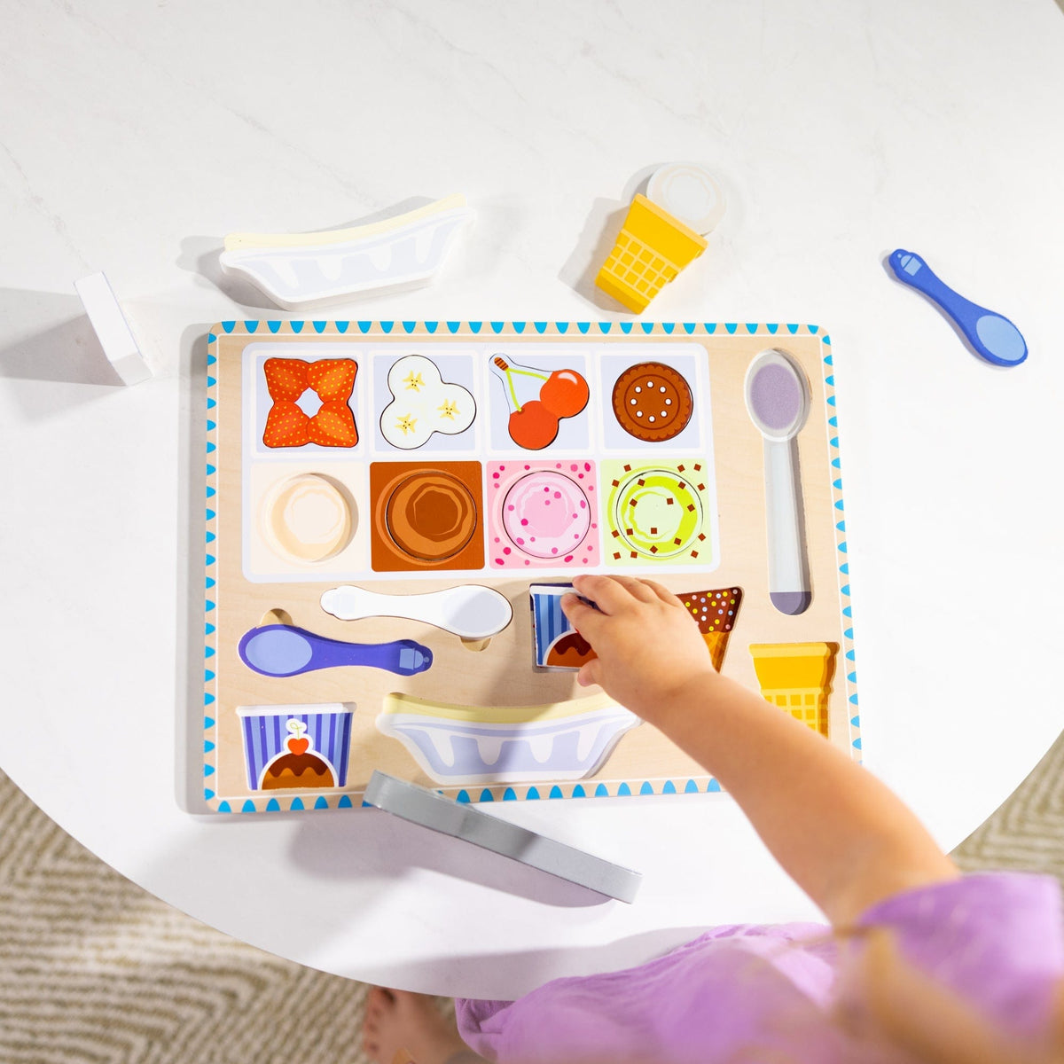 Melissa & Doug Melissa & Doug Wooden Magnetic Ice Cream Puzzle & Play Set 16 Pieces - Little Miss Muffin Children & Home