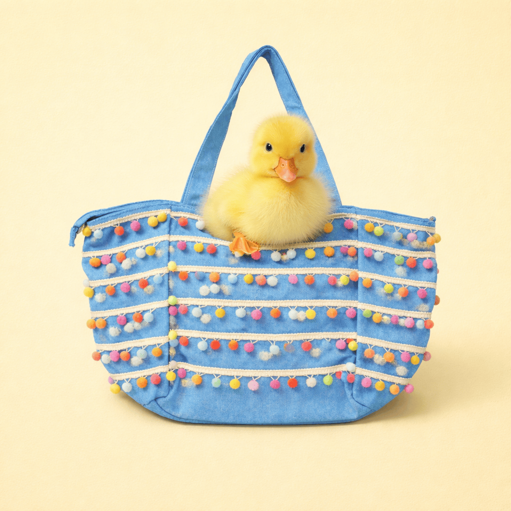 Pom Pom Beach Tote, 2 Colors Available