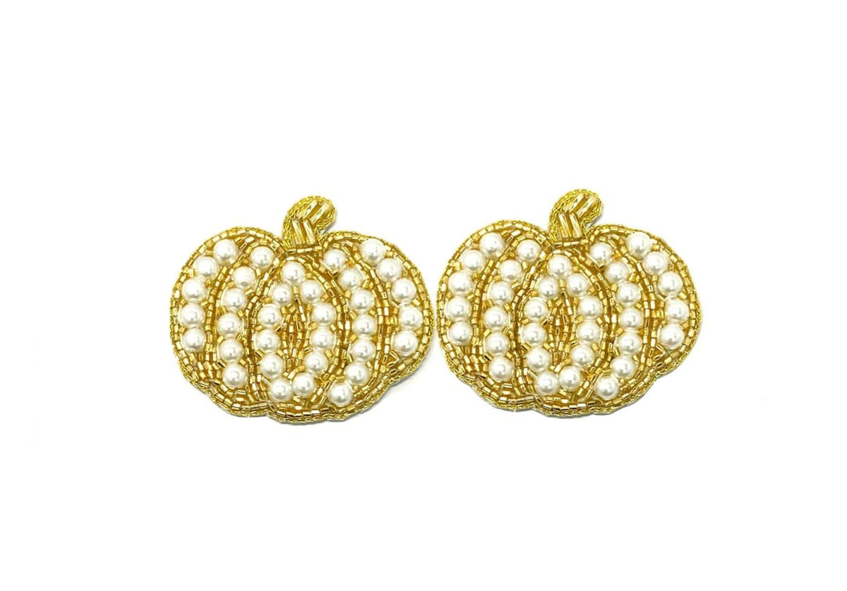 Golden Lily Golden Lily Halloween Pearl Pumpkin Earrings - Little Miss Muffin Children & Home