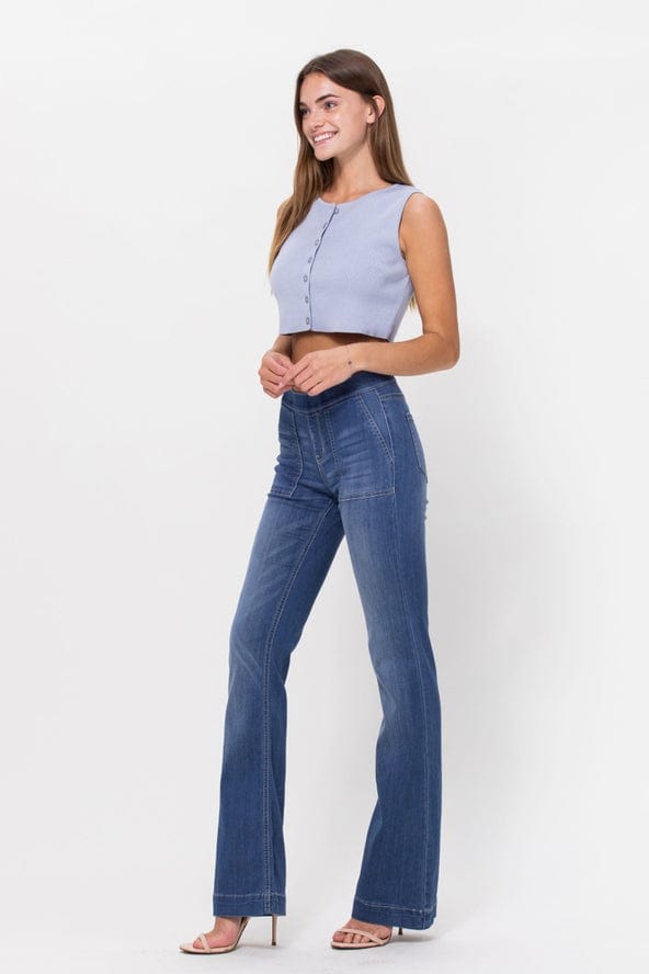 Cello Jeans Mid Rise Flare Pull On with Surplus Pockets - Little Miss Muffin Children & Home