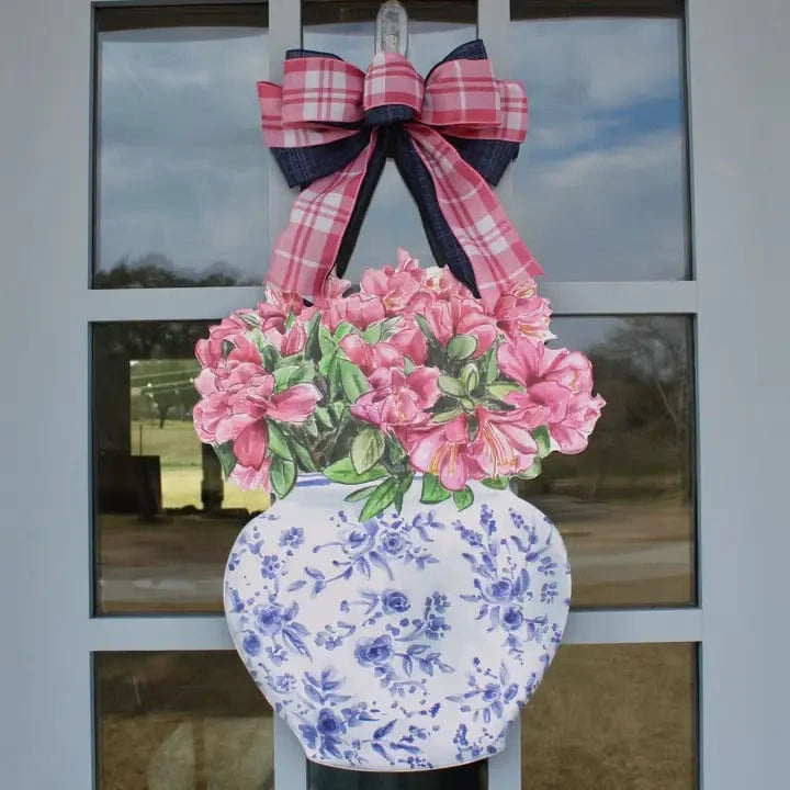 Front Porch Elegance Front Porch Elegance Azaleas in Bloom Door Hanger with Bow - Little Miss Muffin Children & Home