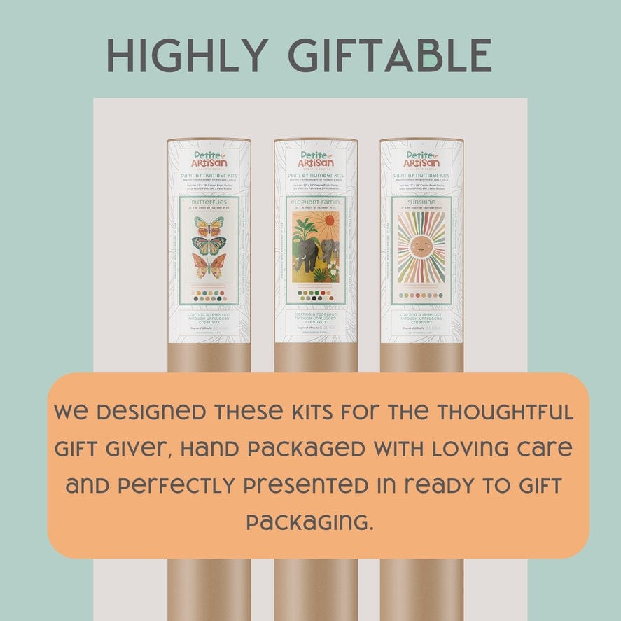 Breathe People Breathe People Elephant + Giraffe Paint by Number Kit + Easel for Kids - Little Miss Muffin Children & Home