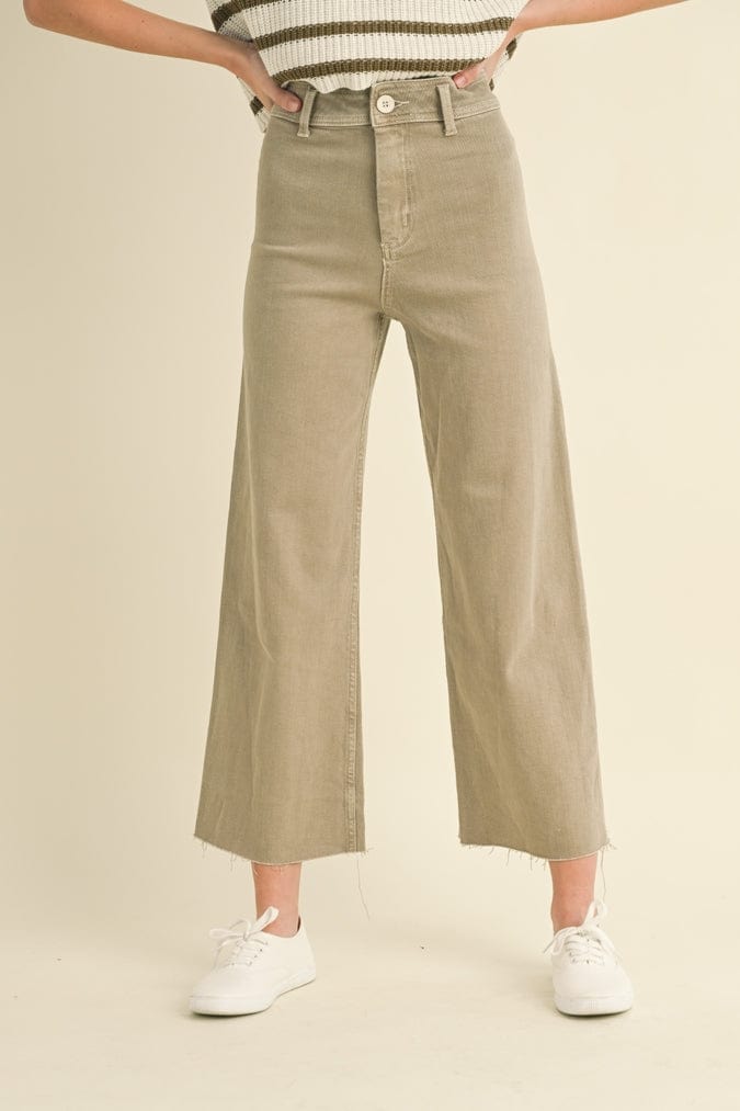 Miou Muse Miou Muse Straight Wide Leg Denim Pants in Stone - Little Miss Muffin Children & Home