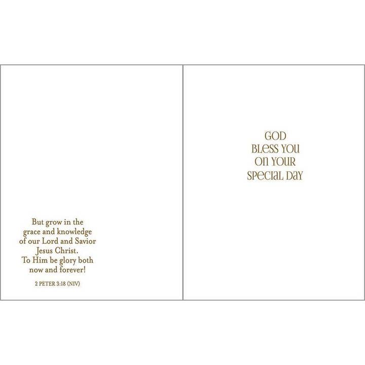 Gold Cross with Scripture Religious Greeting Card