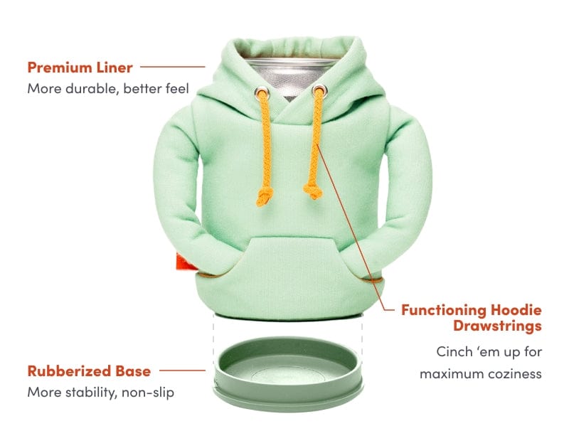 Puffin Drinkwear The Hoodie Insulated Can Cooler, Dusty Rose & Sandy White - Little Miss Muffin Children & Home