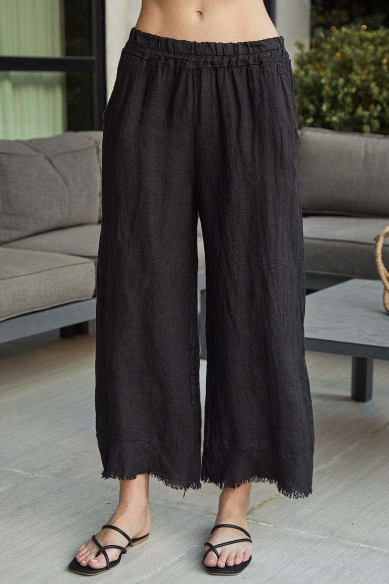 Milio Milano Milio Milano Linen Fringe Hem Wide Leg Pants - Little Miss Muffin Children & Home
