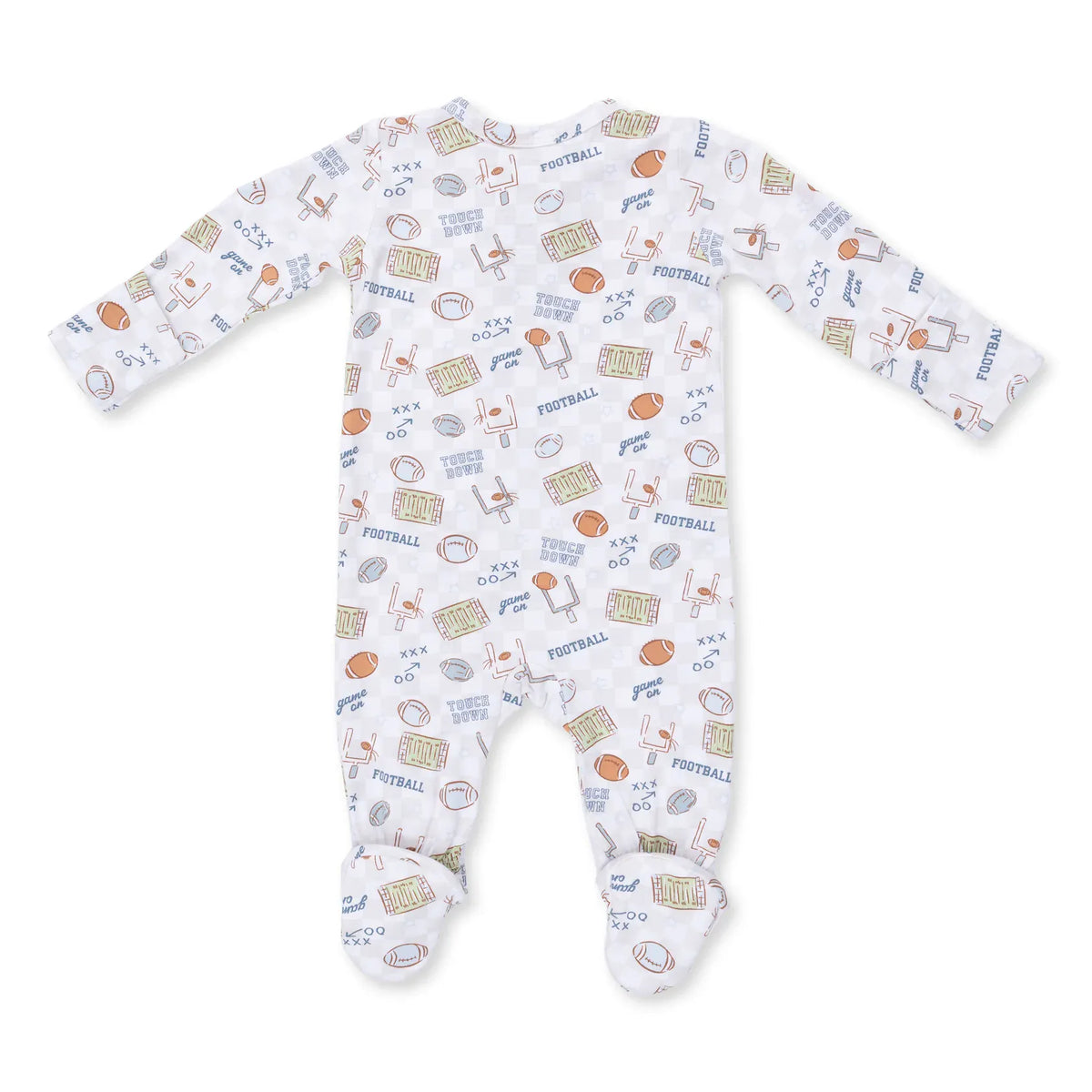 Football Check 2 Way Zipper Footie