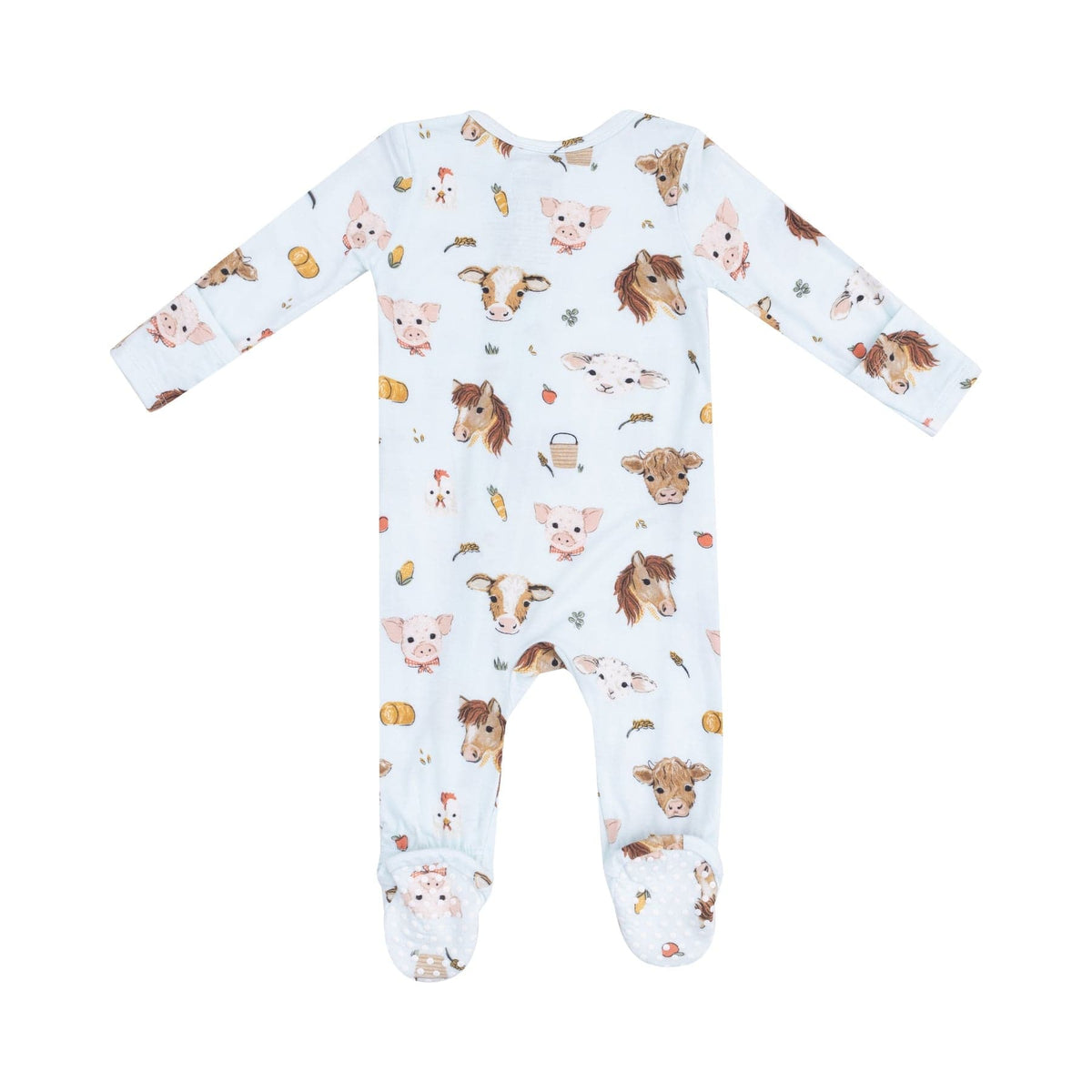 Angel Dear Angel Dear 2 Way Zipper Footie Vintage Animal Faces Blue - Little Miss Muffin Children & Home