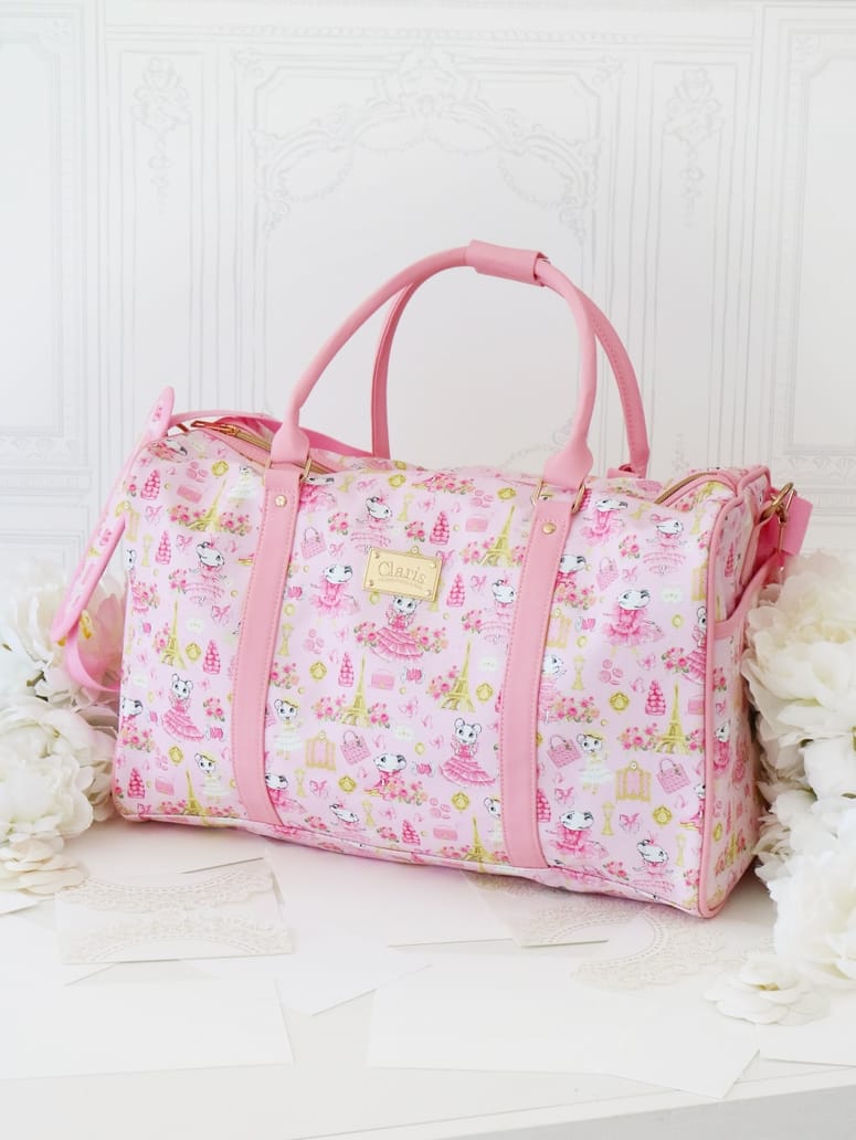 Pink Poppy Claris the Chicest Mouse in Paris Duffle Bag