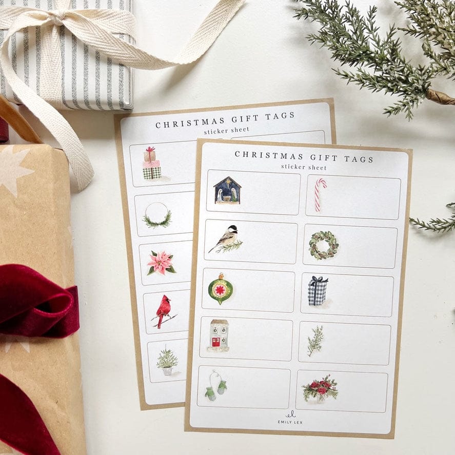 Emily Lex Studio Emily Lex Studio Christmas Gift Tag Sticker Sheets - Little Miss Muffin Children & Home