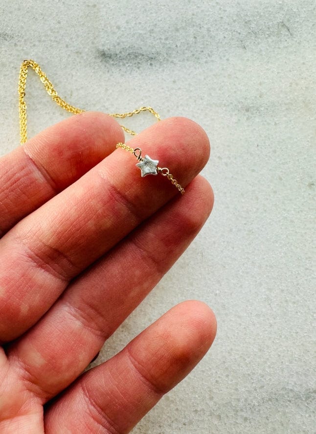 Notions of Lovely Notions of Lovely 16” Pixie Star Necklace 14k Gold Fill & Fine Silver - Little Miss Muffin Children & Home