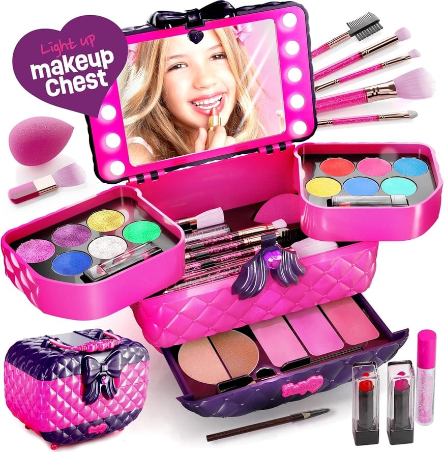 Dan&Darci Dan&Darci Light Up Makeup Kit For Kids, Real Girls Make Up Set - Little Miss Muffin Children & Home