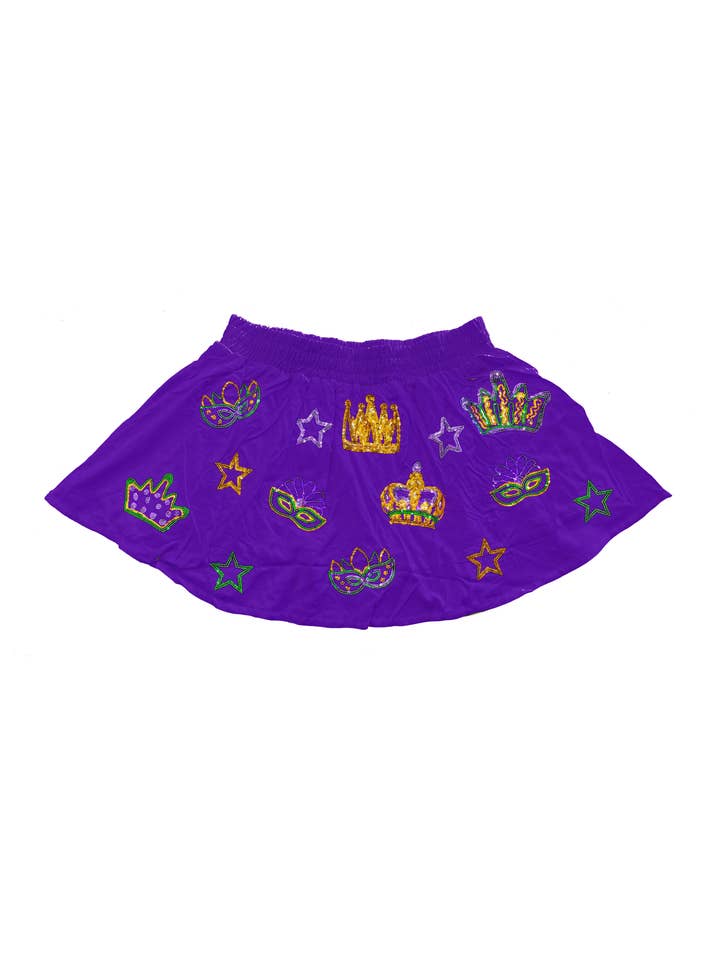 Mardi Gras Creations Youth Crown Skort - Purple - Little Miss Muffin Children & Home