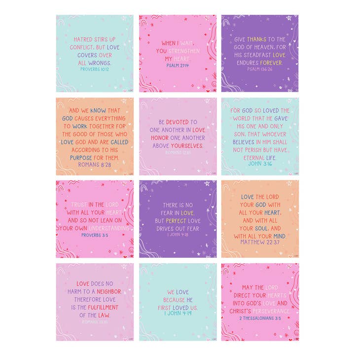 Verses for Love – Bible Verse Card Set with Display Stand