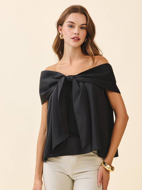 Bow Accent Off the Shoulder Top