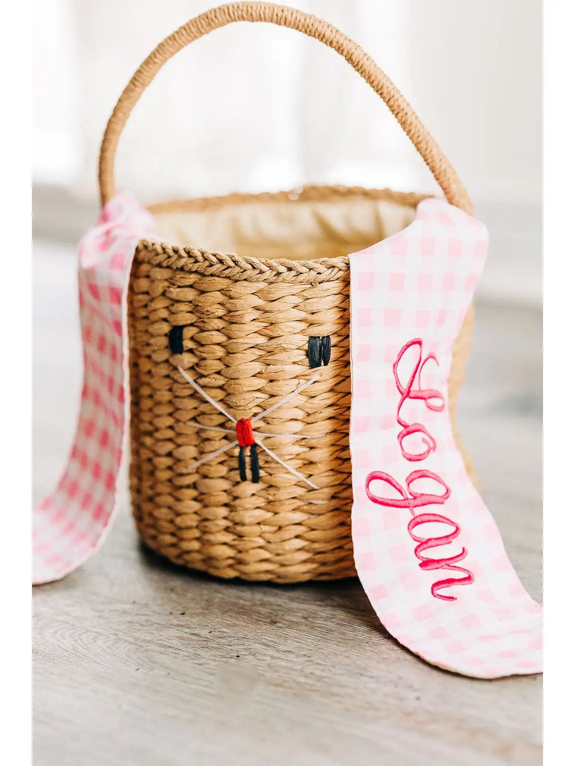 Sugar Bee Clothing Sugar Bee Clothing Gingham Kids Easter Basket with Easter Bunny Ears - Little Miss Muffin Children & Home