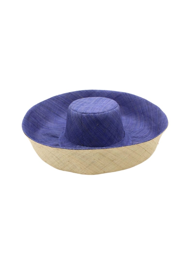 Shebobo Shebobo Blue Two Tone 7" Wide Brim Two Tone Packable Straw Sun Hat - Little Miss Muffin Children & Home