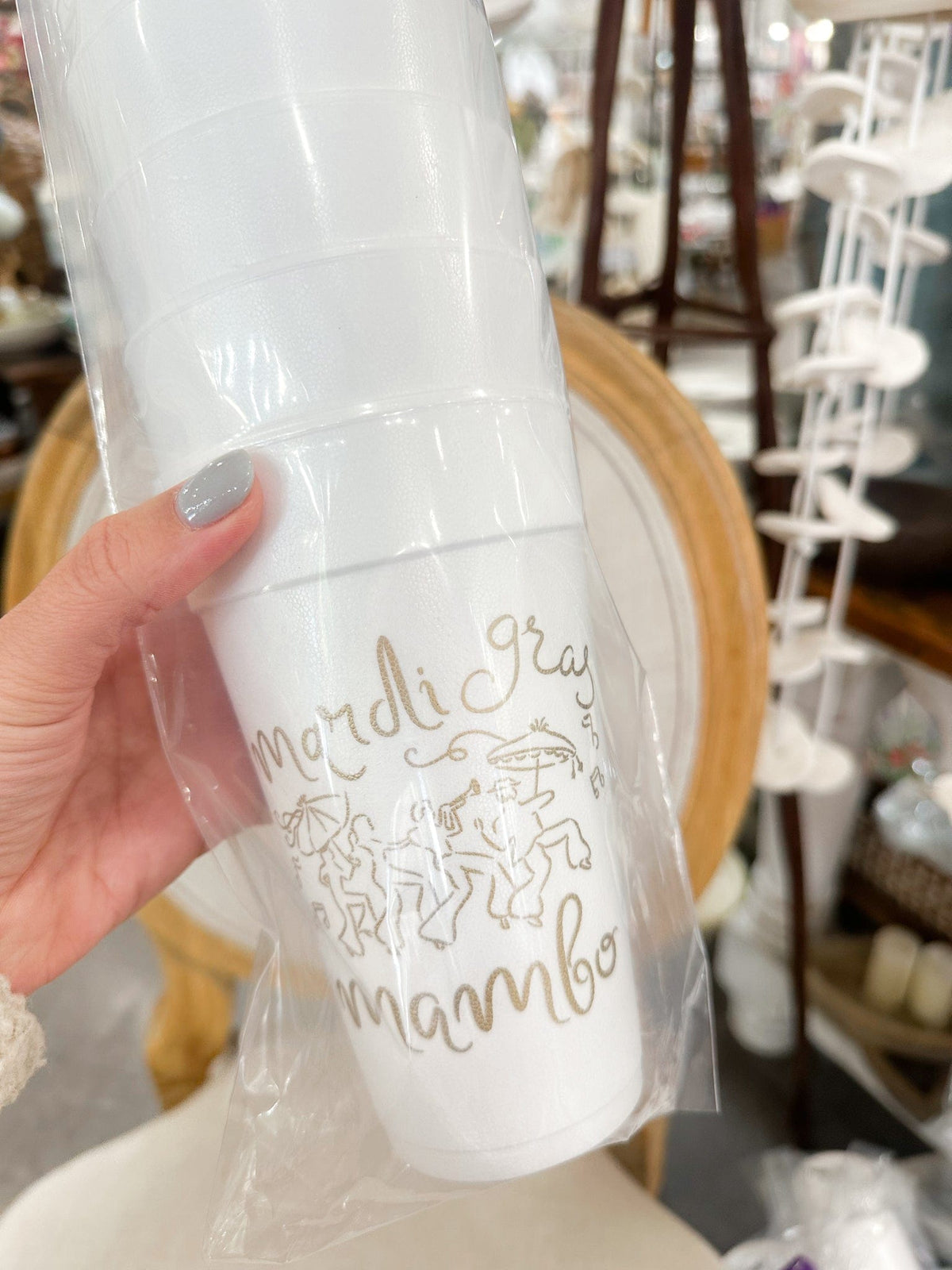 Southern Soiree Gold Mardi Gras Mambo Styrofoam Cups - Little Miss Muffin Children & Home