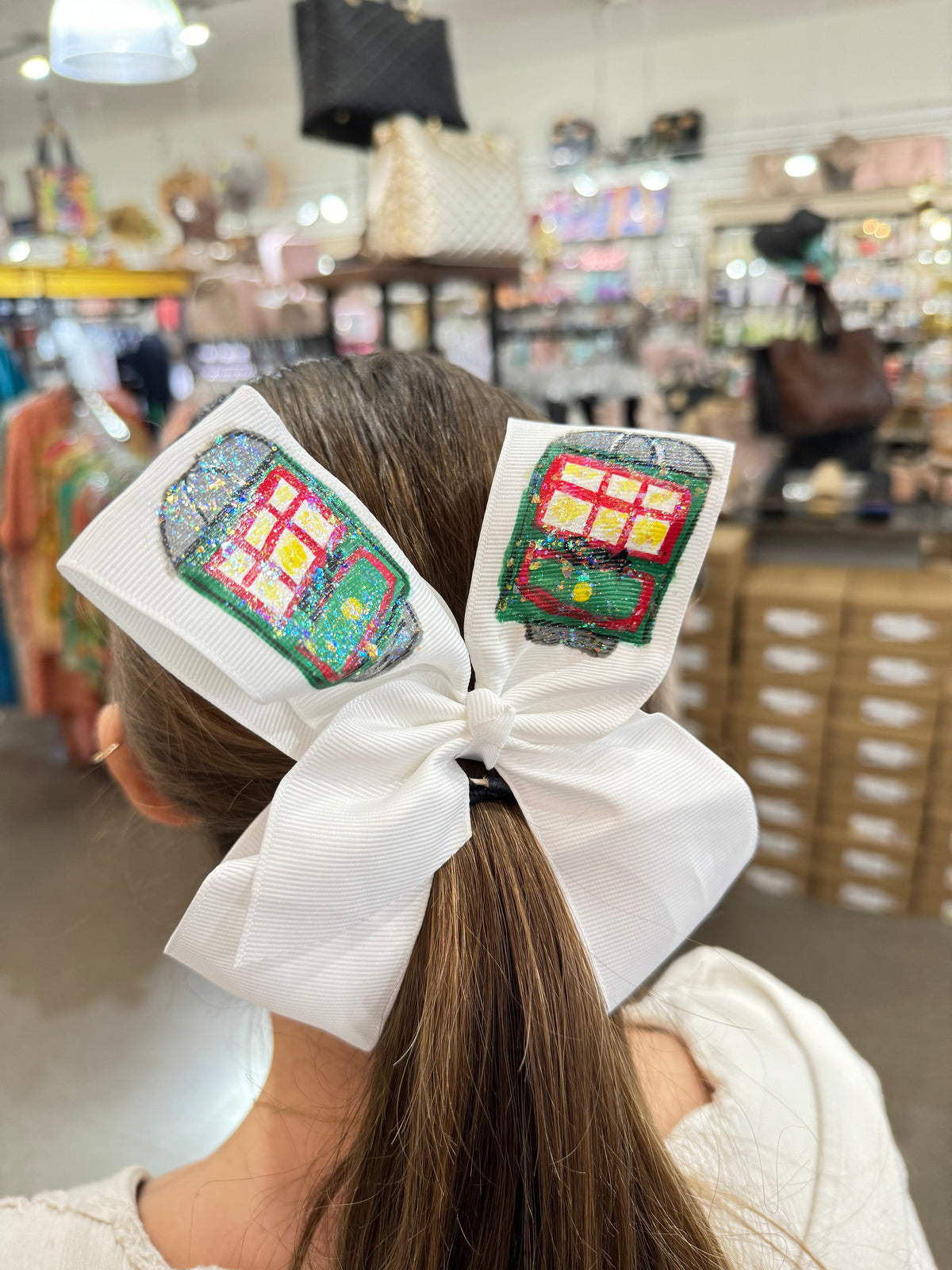 Heidi Davis Heidi Davis Streetcar Hand Painted Glitter Bow - Little Miss Muffin Children & Home