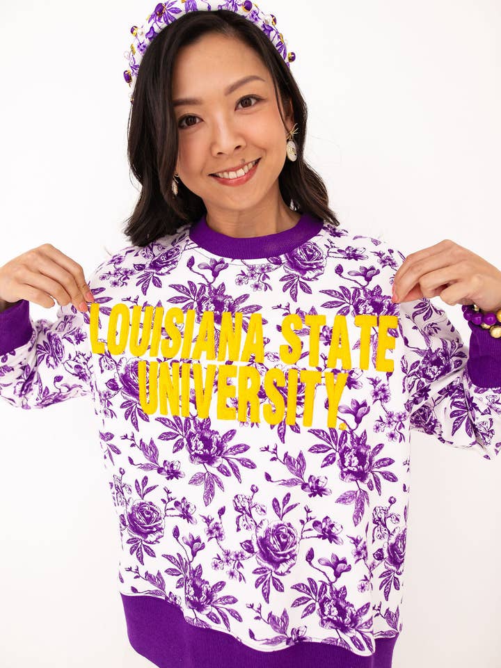 purple lsu toile top