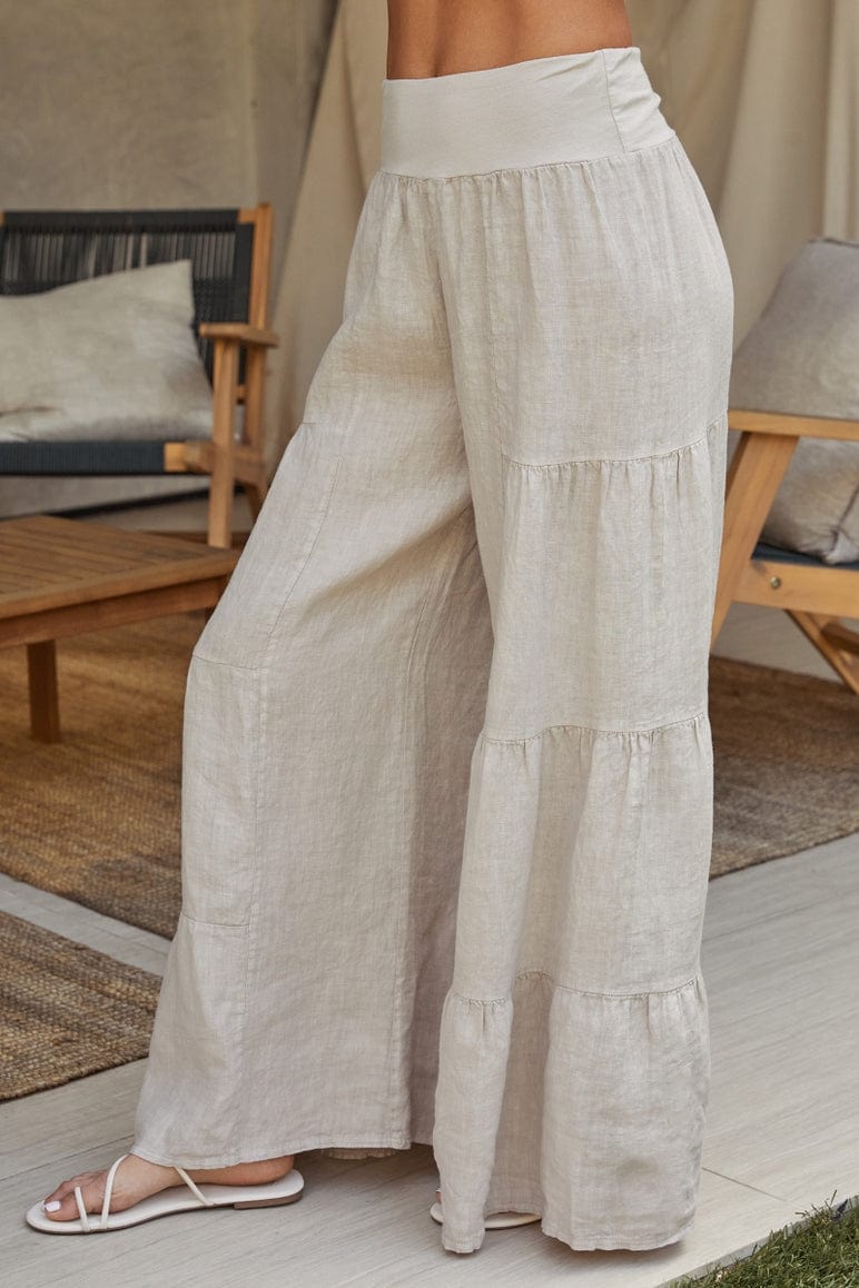 Milio Milano Milio Milano Linen Tiered Palazzo Pants - Little Miss Muffin Children & Home