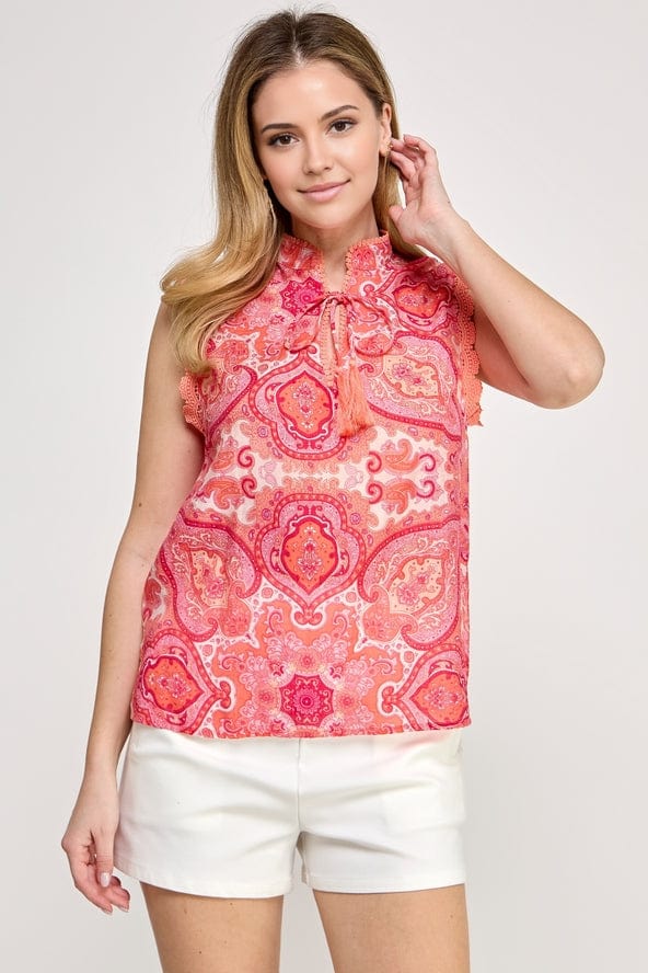 Ellison Ellison Sleeveless Print Blouse - Little Miss Muffin Children & Home