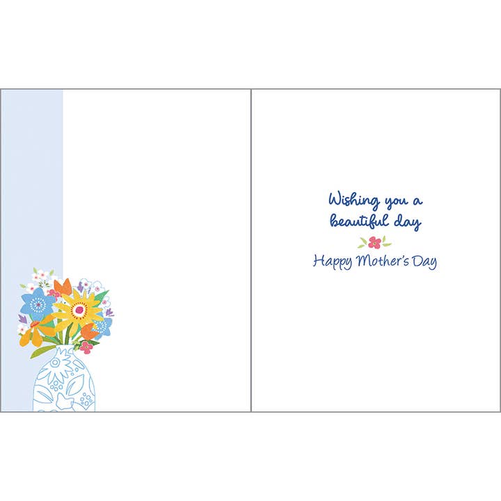 Vase on Blue Mother's Day Greeting
