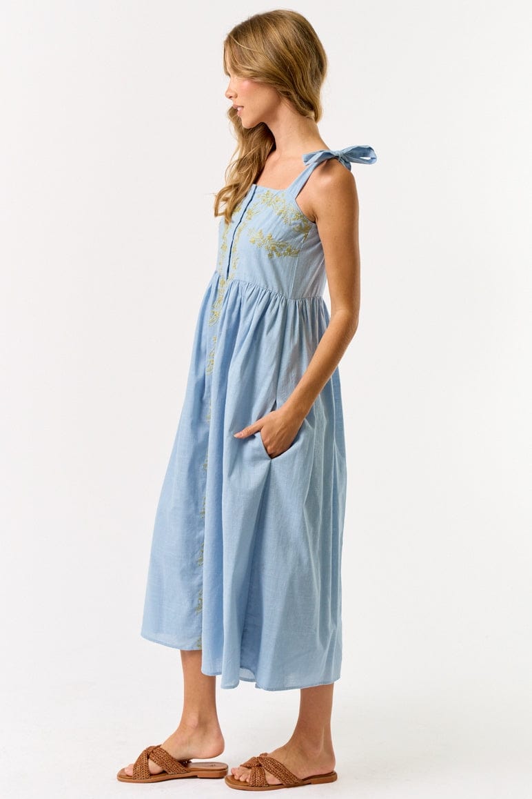 Lalavon Lalavon Embroidered Midi Sundress - Little Miss Muffin Children & Home