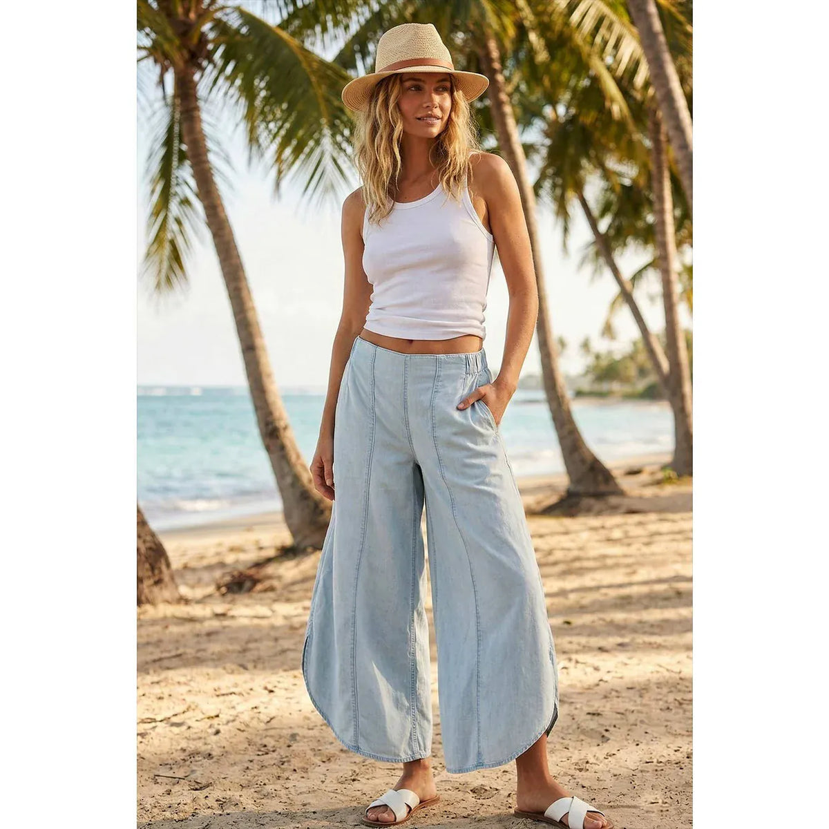 Tulip Cut Washed Denim Relaxed Fit Jeans, 2 Colors Available