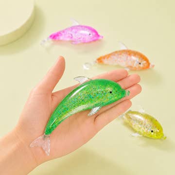 Glitter Dolphin Squeeze Squishy Stress Relief Toy