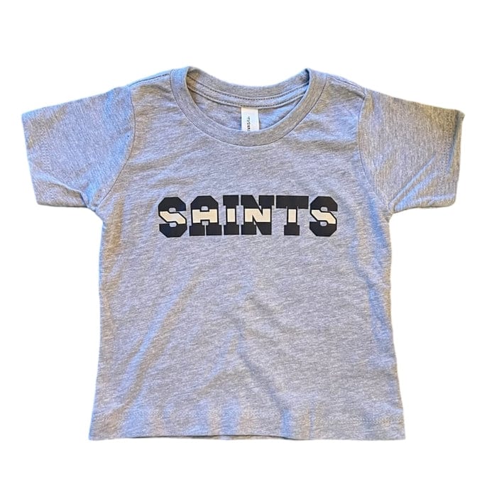 Whereable Art Whereable Art Lil Saints Fanclub Shirt in Heather Grey - Little Miss Muffin Children & Home