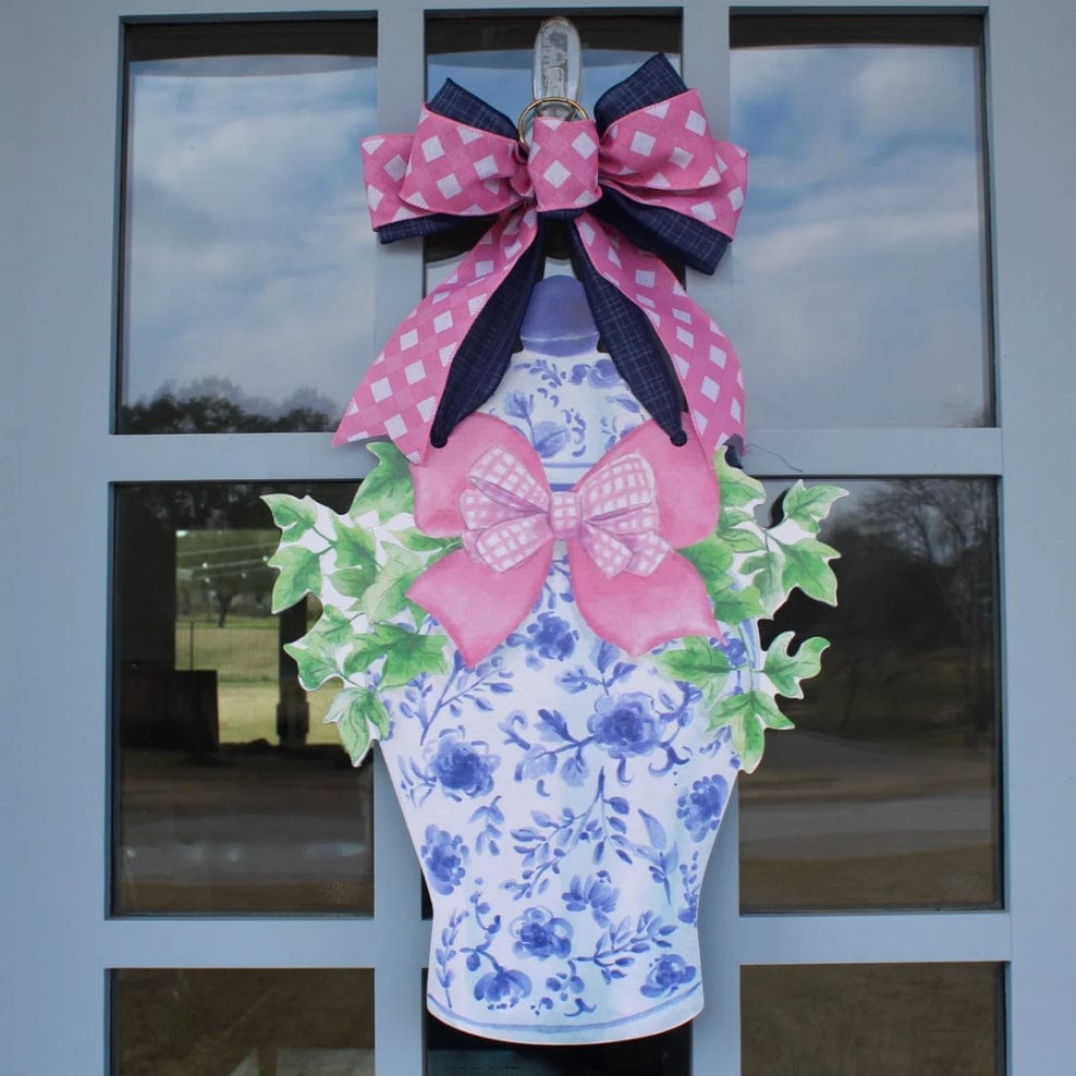 Front Porch Elegance Classic Pink Ginger Jar Door Hanger - Little Miss Muffin Children & Home