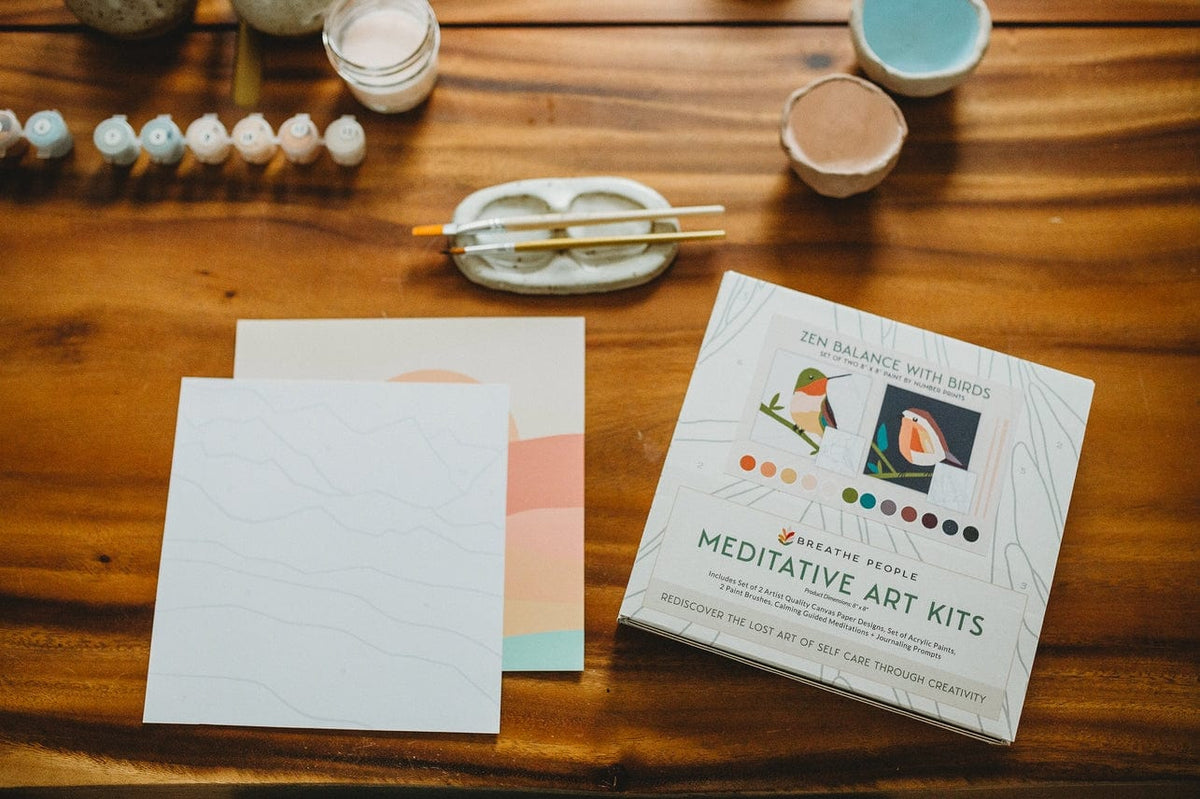 Breathe People Breathe People Lush Tropicals Meditative Art Paint by Numbers Kit + Easel - Little Miss Muffin Children & Home