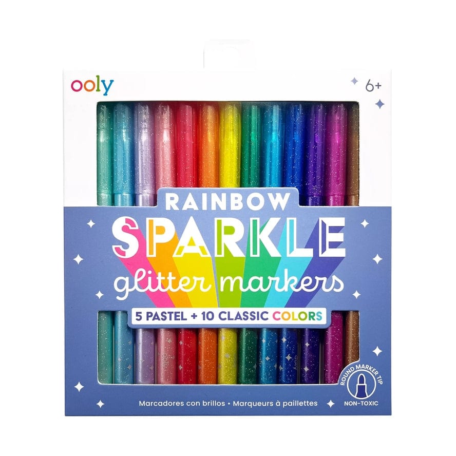 Ooly Ooly Rainbow Sparkle Glitter Markers, Set of 15 - Little Miss Muffin Children & Home