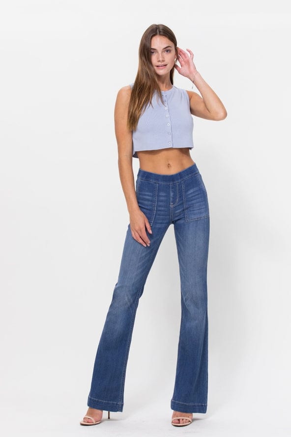 Cello Jeans Mid Rise Flare Pull On with Surplus Pockets - Little Miss Muffin Children & Home